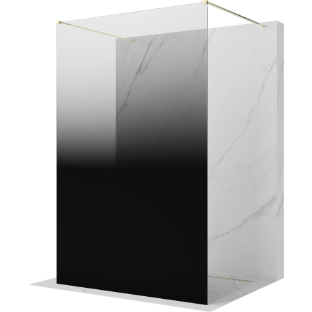 Mexen Kioto freestanding shower screen 100 x 200 cm, black ombre 8 mm, gold - 800-100-002-50-76