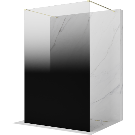 Mexen Kioto 120 x 200 cm Freestanding Shower Screen, Black Ombre 8 mm, Gold - 800-120-002-50-76
