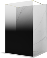 Mexen Kioto freestanding shower wall 150 x 200 cm, black ombre 8 mm, gold - 800-150-002-50-76