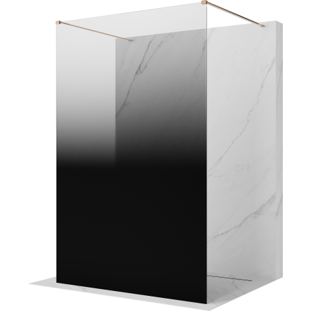 Mexen Kioto freestanding shower panel 110 x 200 cm, black ombre 8 mm, rose gold - 800-110-002-60-76