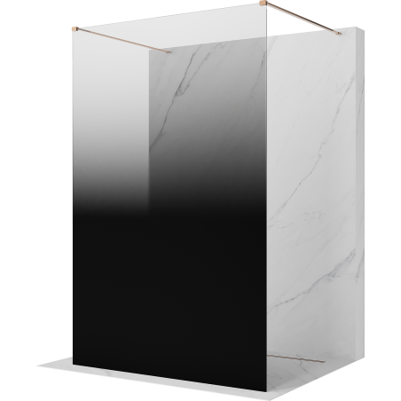 Mexen Kioto Freestanding Shower Screen 130 x 200 cm, Black Ombre 8 mm, Rose Gold - 800-130-002-60-76