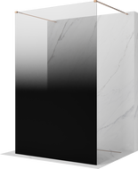 Mexen Kioto freestanding shower panel 150 x 200 cm, black ombre 8 mm, rose gold - 800-150-002-60-76