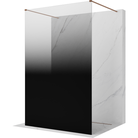 Mexen Kioto freestanding shower screen 100 x 200 cm, black ombre 8 mm, brushed copper - 800-100-002-65-76