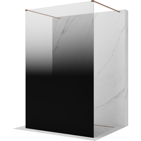 Mexen Kioto freestanding shower wall 110 x 200 cm, black ombre 8 mm, brushed copper - 800-110-002-65-76