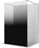 Mexen Kioto freestanding shower screen 150 x 200 cm, black ombre 8 mm, brushed copper - 800-150-002-65-76