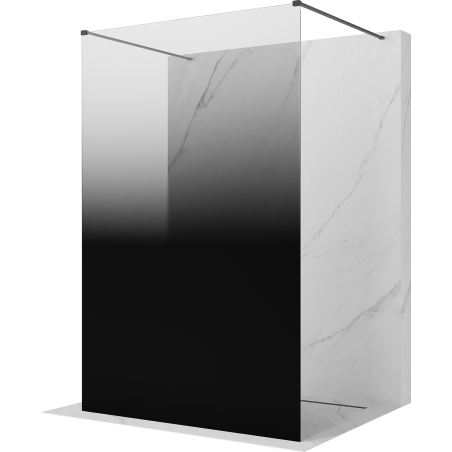 Mexen Kioto freestanding shower wall 150 x 200 cm, black ombre 8 mm, brushed gun gray - 800-150-002-66-76