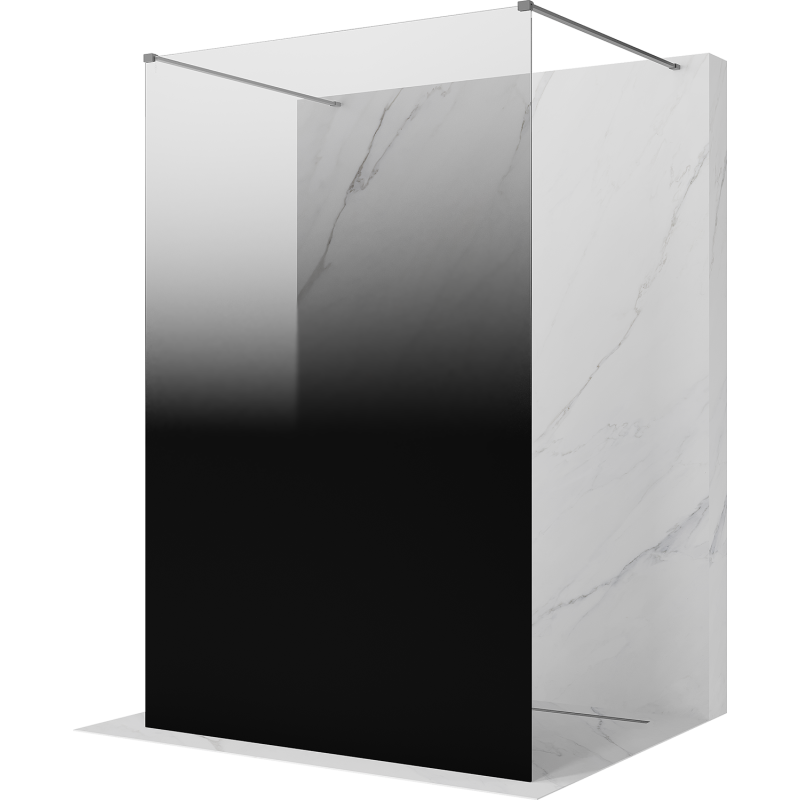 Mexen Kioto free standing shower screen 120 x 200 cm, black ombre 8 mm, gun metal - 800-120-002-95-76