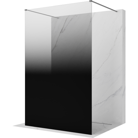 Mexen Kioto freestanding shower wall 130 x 200 cm, black ombre 8 mm, gun metal - 800-130-002-95-76