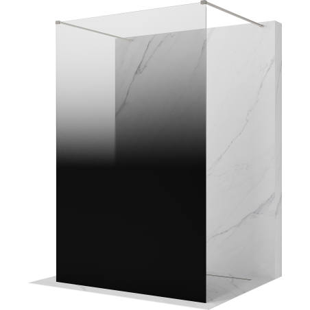 Mexen Kioto freestanding shower wall 100 x 200 cm, black ombre 8 mm, brushed nickel - 800-100-002-97-76