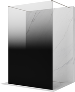 Mexen Kioto freestanding shower wall 150 x 200 cm, black ombre 8 mm, brushed nickel - 800-150-002-97-76