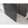 Mexen Kioto Walk-in shower wall 140 x 200 cm, graphite crackle 12 mm, chrome - 800-140-101-01-44-X
