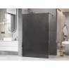 Mexen Kioto Walk-in Shower Wall 130 x 200 cm, Crackle Graphite 12 mm, Chrome - 800-130-101-01-44-X