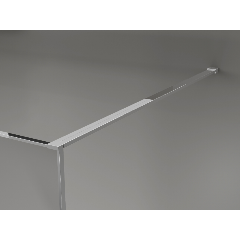 Mexen Kioto Walk-in Shower Wall 130 x 200 cm, Crackle Graphite 12 mm, Chrome - 800-130-101-01-44-X