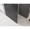Mexen Kioto Walk-in Shower Wall 80 x 200 cm, Crackle Graphite 12 mm, White - 800-080-101-20-44-X