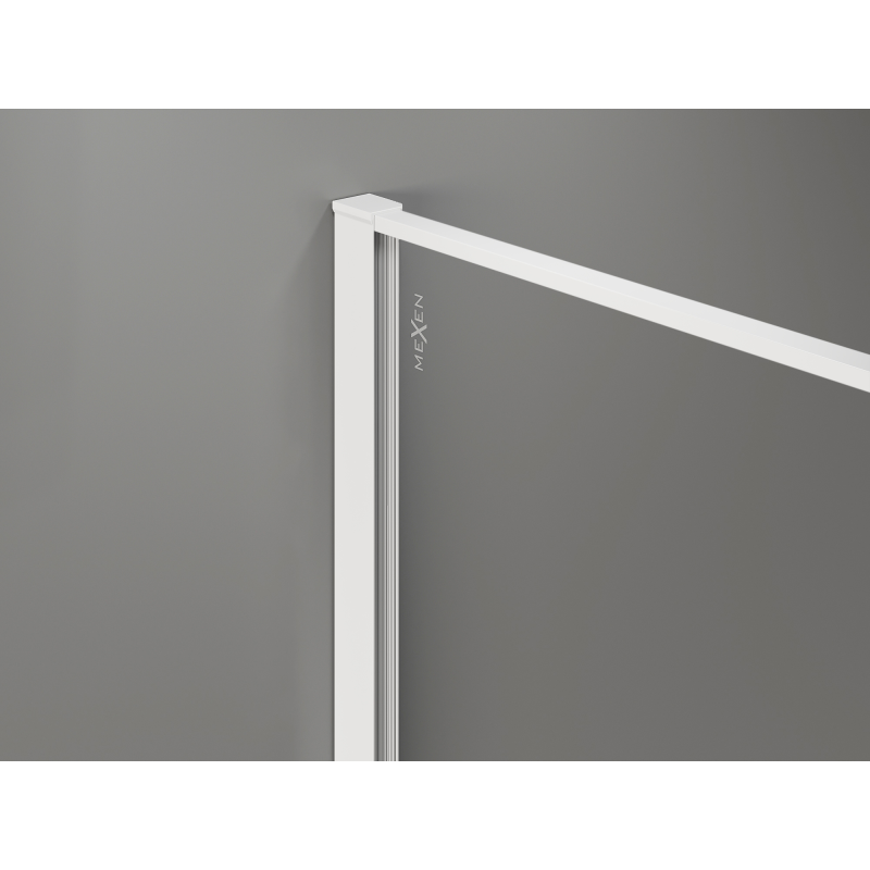Mexen Kioto Walk-in Shower Screen 70 x 200 cm, Crackle Graphite 12 mm, White - 800-070-101-20-44-X