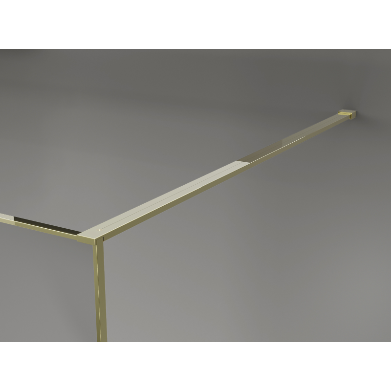 Mexen Kioto Walk-in shower screen 150 x 200 cm, crackle graphite 12 mm, gold - 800-150-101-50-44-X