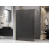 Mexen Kioto Walk-in Shower Wall 130 x 200 cm, Crackle Graphite 12 mm, Brushed Gold - 800-130-101-55-44-X