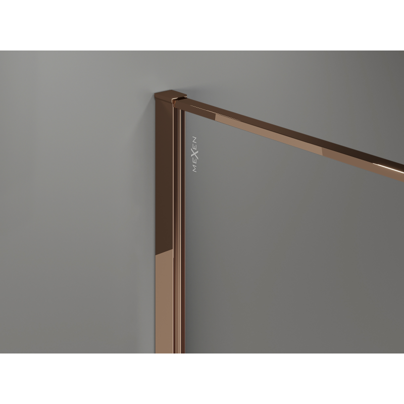Mexen Kioto Walk-in Shower Panel 120 x 200 cm, graphite crackle 12 mm, rose gold - 800-120-101-60-44-X