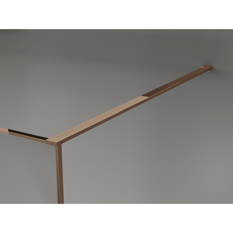 Mexen Kioto Walk-in Shower Wall 90 x 200 cm, crackle graphite 12 mm, rose gold - 800-090-101-60-44-X