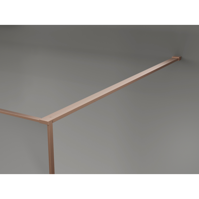 Mexen Kioto Walk-in Shower Screen 160 x 200 cm, Crackle Graphite 12 mm, Brushed Copper - 800-160-101-65-44-X
