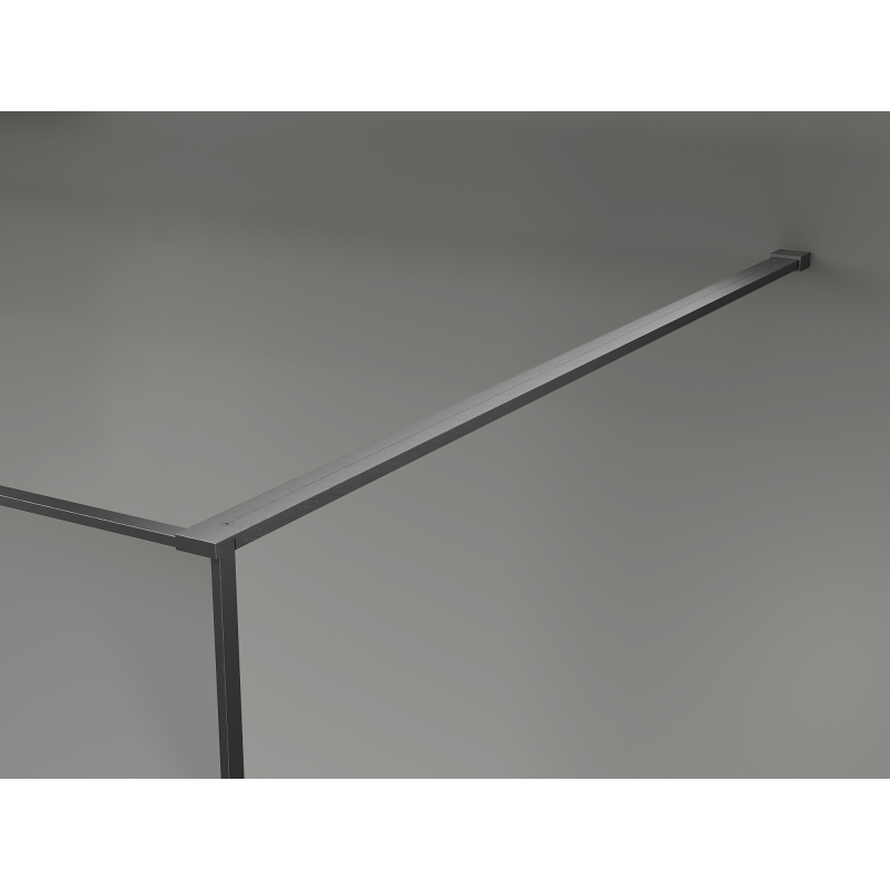 Mexen Kioto Walk-in Shower Wall 120 x 200 cm, graphite crackle 12 mm, brushed gun grey - 800-120-101-66-44-X