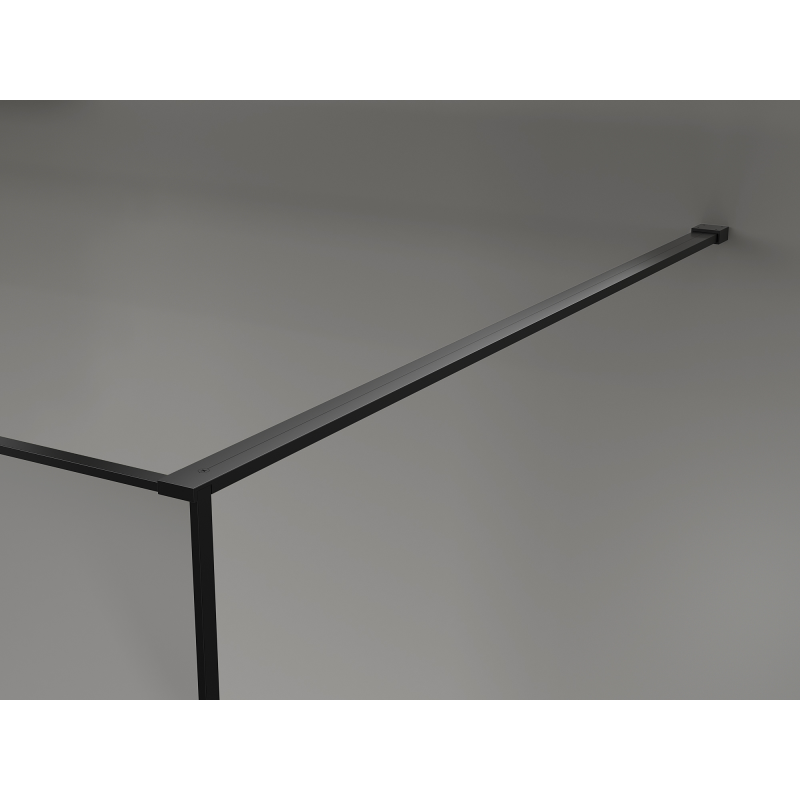 Mexen Kioto Walk-in Shower Wall 100 x 200 cm, crackle graphite 12 mm, black - 800-100-101-70-44-X