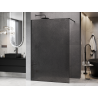 Mexen Kioto Walk-in Shower Wall 140 x 200 cm, Graphite Crackle 12 mm, Black - 800-140-101-70-44-X
