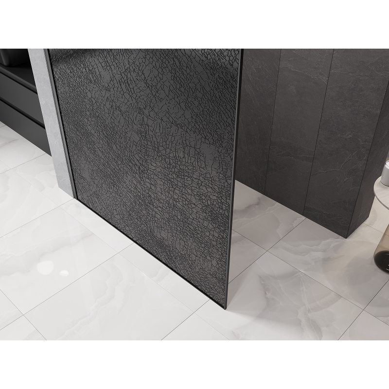 Mexen Kioto Walk-in Shower Wall 150 x 200 cm, crackle graphite 12 mm, gun metal - 800-150-101-95-44-X