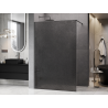 Mexen Kioto Walk-in Shower Panel 90 x 200 cm, Crackle Graphite 12 mm, Gun Metal - 800-090-101-95-44-X