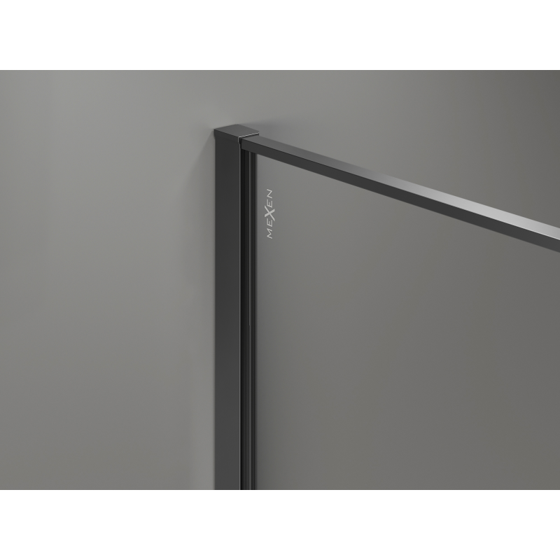 Mexen Kioto Walk-in Shower Wall 70 x 200 cm, Crackle Graphite 12 mm, Gun Metal - 800-070-101-95-44-X