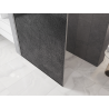 Mexen Kioto Walk-in Shower Wall 130 x 200 cm, Graphite Crackle 12 mm, Brushed Nickel - 800-130-101-97-44-X