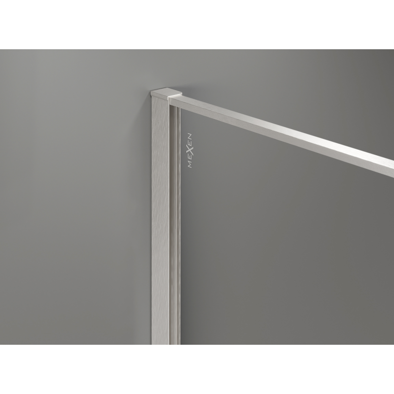 Mexen Kioto Walk-in shower screen 160 x 200 cm, graphite crackle 12 mm, brushed nickel - 800-160-101-97-44-X