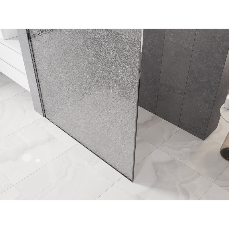 Mexen Kioto Walk-in Shower Screen 140 x 200 cm, Crackle Transparent 12 mm, Chrome - 800-140-101-01-04-X