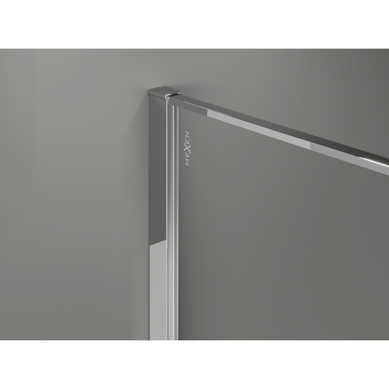 Mexen Kioto Walk-in shower panel 160 x 200 cm, crackle transparent 12 mm, chrome - 800-160-101-01-04-X