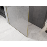 Mexen Kioto Walk-in Shower Wall 130 x 200 cm, Crackle Transparent 12 mm, Brushed Gold - 800-130-101-55-04-X