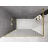 Mexen Kioto Walk-in Shower Screen 150 x 200 cm, Crackle Transparent 12 mm, Brushed Gold - 800-150-101-55-04-X