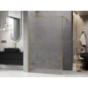 Mexen Kioto Walk-in Shower Wall 80 x 200 cm, Crackle Transparent 12 mm, Brushed Gold - 800-080-101-55-04-X