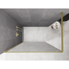 Mexen Kioto Walk-in Shower Wall 90 x 200 cm, crackle transparent 12 mm, brushed gold - 800-090-101-55-04-X