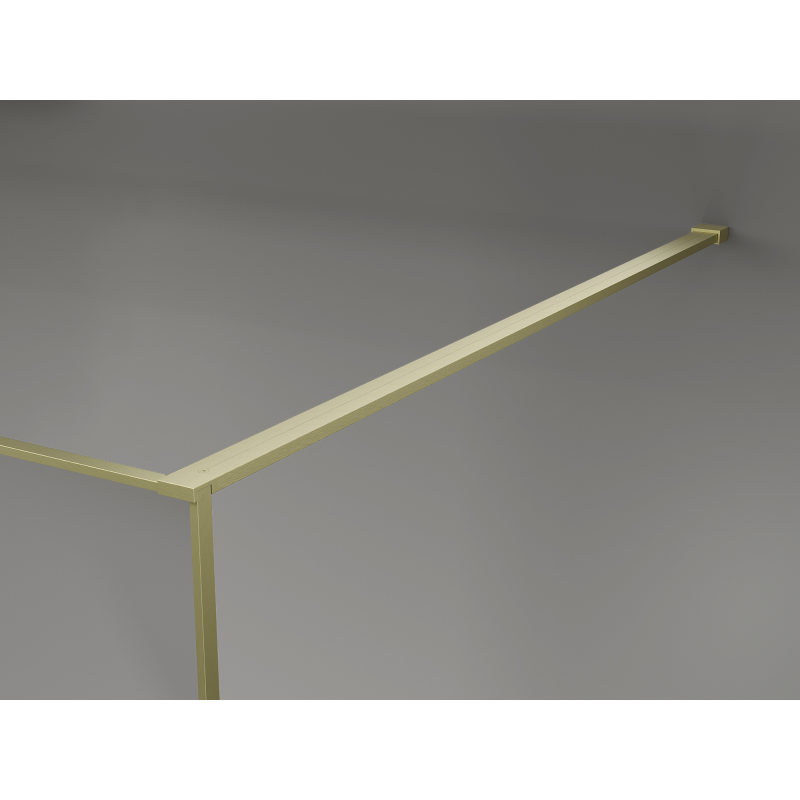 Mexen Kioto Walk-in Shower Wall 90 x 200 cm, crackle transparent 12 mm, brushed gold - 800-090-101-55-04-X