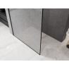 Mexen Kioto Walk-in Shower Wall 130 x 200 cm, Crackle Transparent 12 mm, Black - 800-130-101-70-04-X