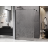 Mexen Kioto Walk-in shower wall 150 x 200 cm, crackle transparent 12 mm, black - 800-150-101-70-04-X