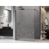 Mexen Kioto Walk-in Shower Wall 160 x 200 cm, crackle transparent 12 mm, black - 800-160-101-70-04-X
