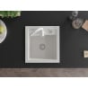 Mexen Vito 1-bowl granite sink with Telma kitchen tap, white - 6503-20-670200-20