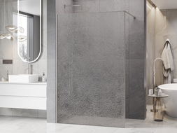 Mexen Kioto Walk-in shower screen 80 x 200 cm, crackle transparent 12 mm, brushed nickel - 800-080-101-97-04-X