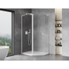 Mexen Mist L asymmetrical pentagonal hinged shower enclosure 90 x 80 cm, transparent, white - 8A8L-090-080-20-00
