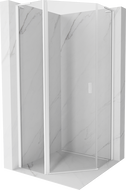 Mexen Mist L pentagonal swing shower cabin 90 x 90 cm, transparent, white - 8A8L-090-090-20-00
