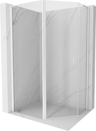 Mexen Mist L asymmetric pentagonal shower enclosure with hinged door 100 x 90 cm, transparent, white - 8A8L-100-090-20-00