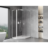 Mexen Mist L asymmetric pentagonal shower enclosure with hinged door 90 x 100 cm, transparent, white - 8A8L-090-100-20-00