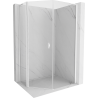 Mexen Mist L asymmetric pentagonal shower enclosure with hinged door 90 x 100 cm, transparent, white - 8A8L-090-100-20-00