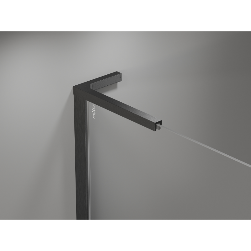 Mexen Mist L asymmetrical pentagonal hinged shower enclosure 80x90 cm transparent gun gray brushed - 8A8L-080-090-66-00